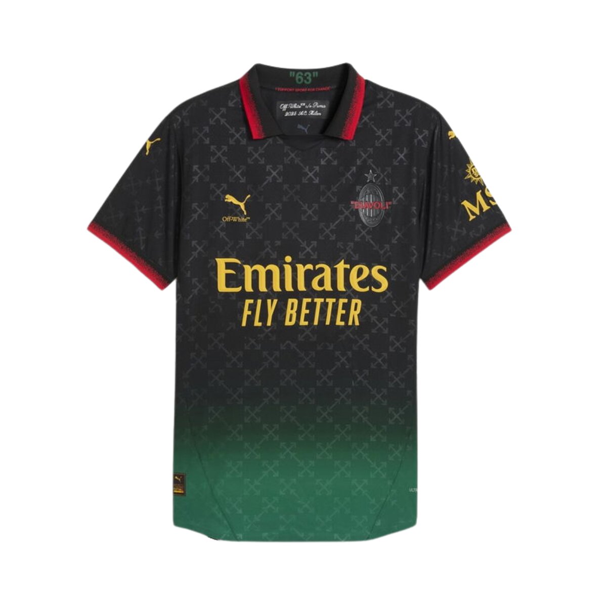 Camisa Milan IV 24/25 Off-White Preto Masculino Torcedor 1 Camisa do Milan IV 2024/2025 Preto e Verde Masculino Torcedor