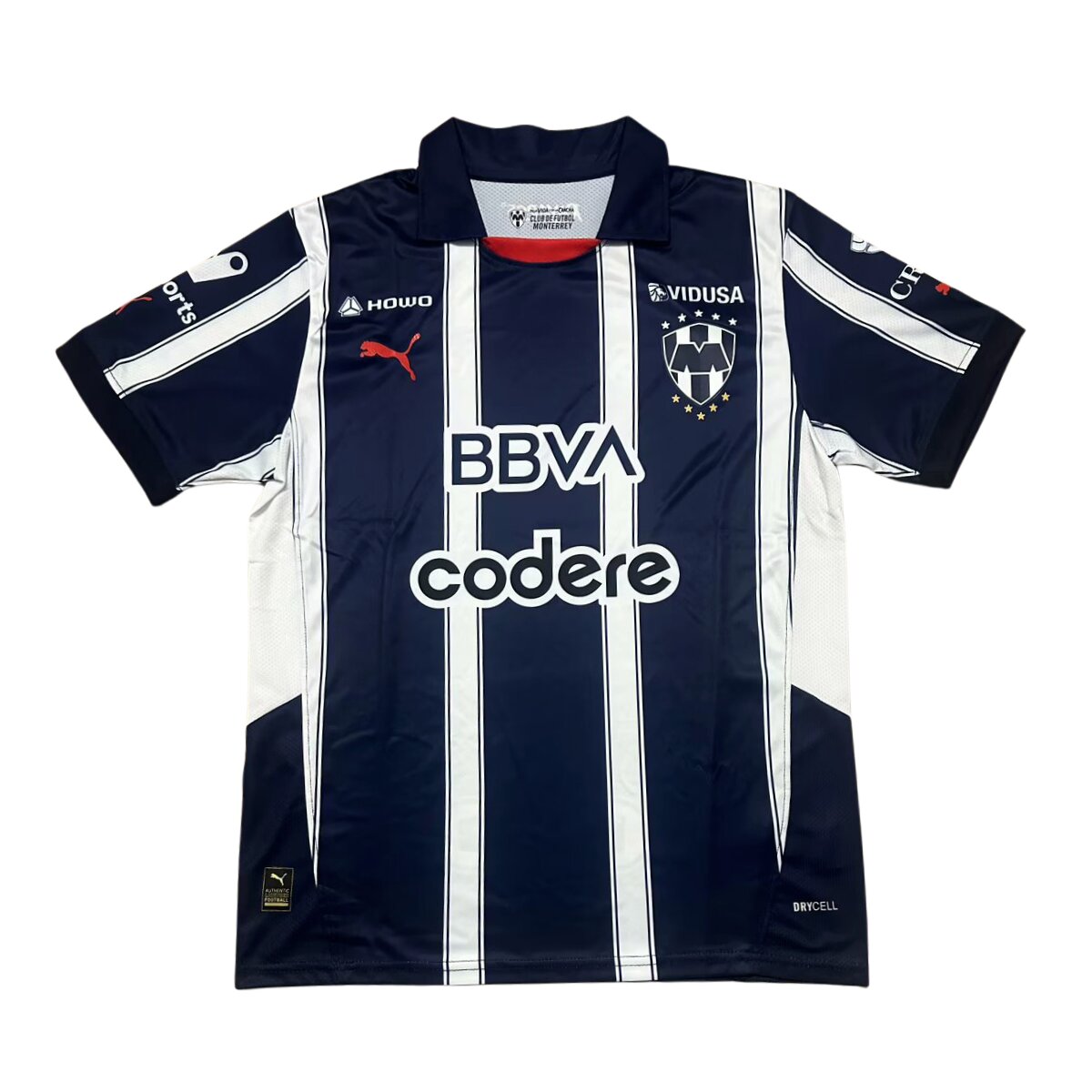 Camisa Monterrey I 24/25 Masculino Torcedor 1 Camisa titular do monterrey 2024/2025 braca e azul marinho listrada masculina torcedor