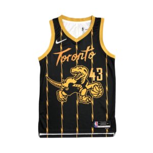 Regata 75 anos NBA do Toronto raptors City Edition Preto e detalhes em dourados Swingman