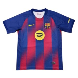 Camisa Barcelona I 25/26 Masculina Torcedor original, modelo titular da temporada 2025-2026, com design em azul e grená em degradê, escudo do Barça no peito e gola redonda azul.