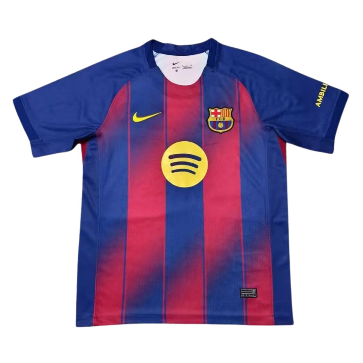 Camisa Barcelona I 25/26 Masculina Torcedor 1 Camisa Barcelona I 25/26 Masculina Torcedor original, modelo titular da temporada 2025-2026, com design em azul e grená em degradê, escudo do Barça no peito e gola redonda azul.