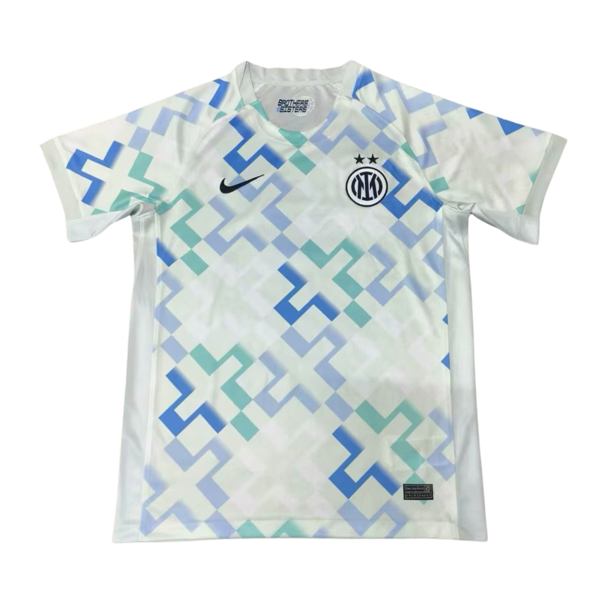 Camisa Inter de Milão II 25/26 Masculina Torcedor 1 Camisa reserva da Inter de Milão 25/26 masculina modelo torcedor na cor branca gelo com estampa de sinais “+” em azul e turquesa, homenagem às Olimpíadas de Inverno de 2026.