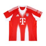 Camisa titular do Bayern de Munique 2025/26 masculina torcedor na cor vermelha com detalhes em branco, gola redonda, modelo da nova temporada.
