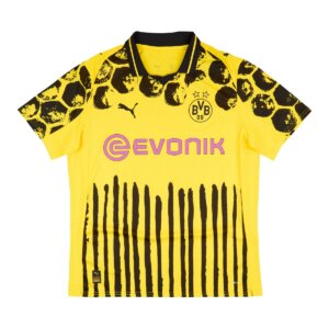 Camisa Borussia Dortmund Mundial de Clubes 2025 Masculina Torcedor, edição especial x KidSuper com grafismo de favo de mel no amarelo tradicional