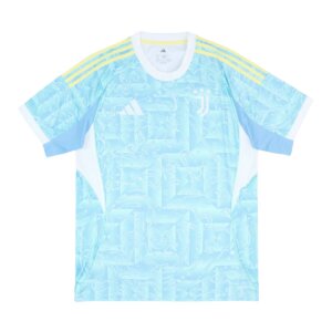 Camisa Juventus II 25/26 Masculina Torcedor azul celeste com detalhes amarelos, uniforme reserva da Juventus 2025/2026 com design inspirado na costa italiana