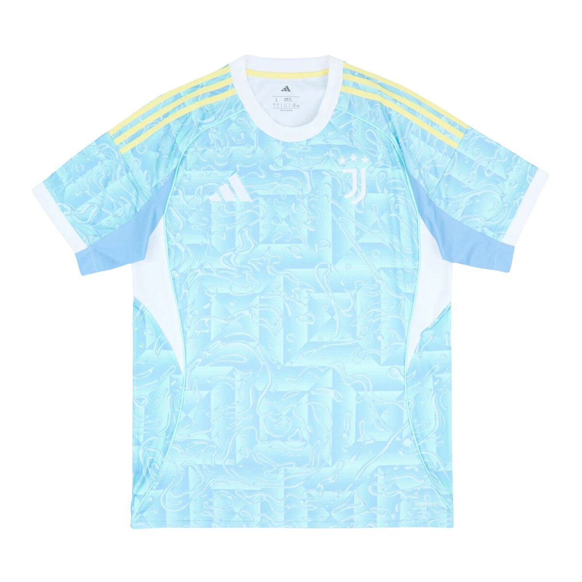 Camisa Juventus II 25/26 Masculina Torcedor 1 Camisa Juventus II 25/26 Masculina Torcedor azul celeste com detalhes amarelos, uniforme reserva da Juventus 2025/2026 com design inspirado na costa italiana