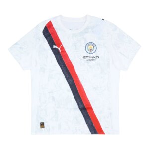 Camisa Manchester City Mundial de Clubes 25/26 Masculina Torcedor com faixa diagonal rubro-negra e design clássico retrô, edição especial 2025