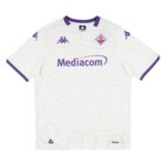 Camisa Fiorentina II 25/26 Masculina Torcedor – uniforme reserva branco com detalhes violetas e grafismo inspirado na Basílica de Santa Maria Novella.