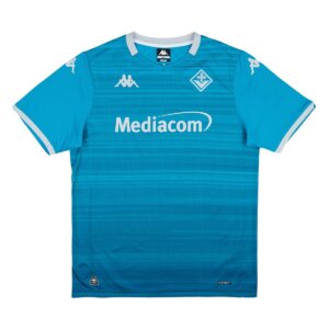 Camisa Fiorentina III 25/26 Masculina Torcedor – terceira camisa azul e prata inspirada no Rio Arno com detalhes da Ponte Vecchio.