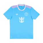 Terceira camisa Inter Miami 25/26 masculina torcedor azul celeste com detalhes rosa e frase ‘Liberdade para sonhar’ na nuca
