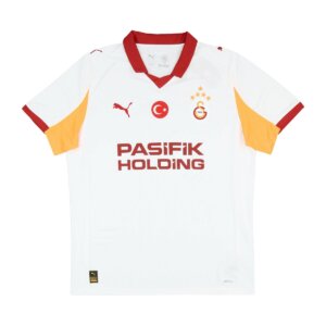Camisa Galatasaray Away 25/26 com detalhes em amarelo e vermelho