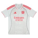 Camisa Lyon 25/26 gola polo cinza com detalhes vermelhos