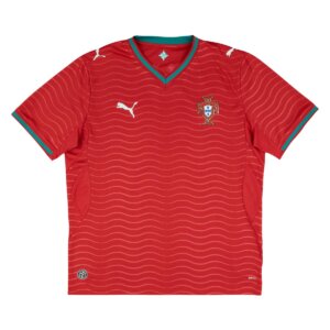Camisa Portugal I 26/27 masculina torcedor vermelha com grafismo ondulado