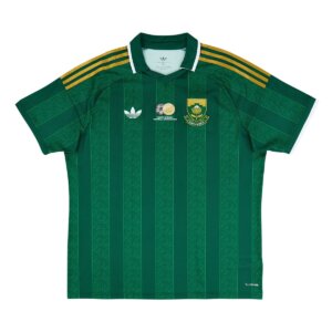 Camisa África do Sul reserva 26/27 Masculina Torcedor verde com detalhes amarelos