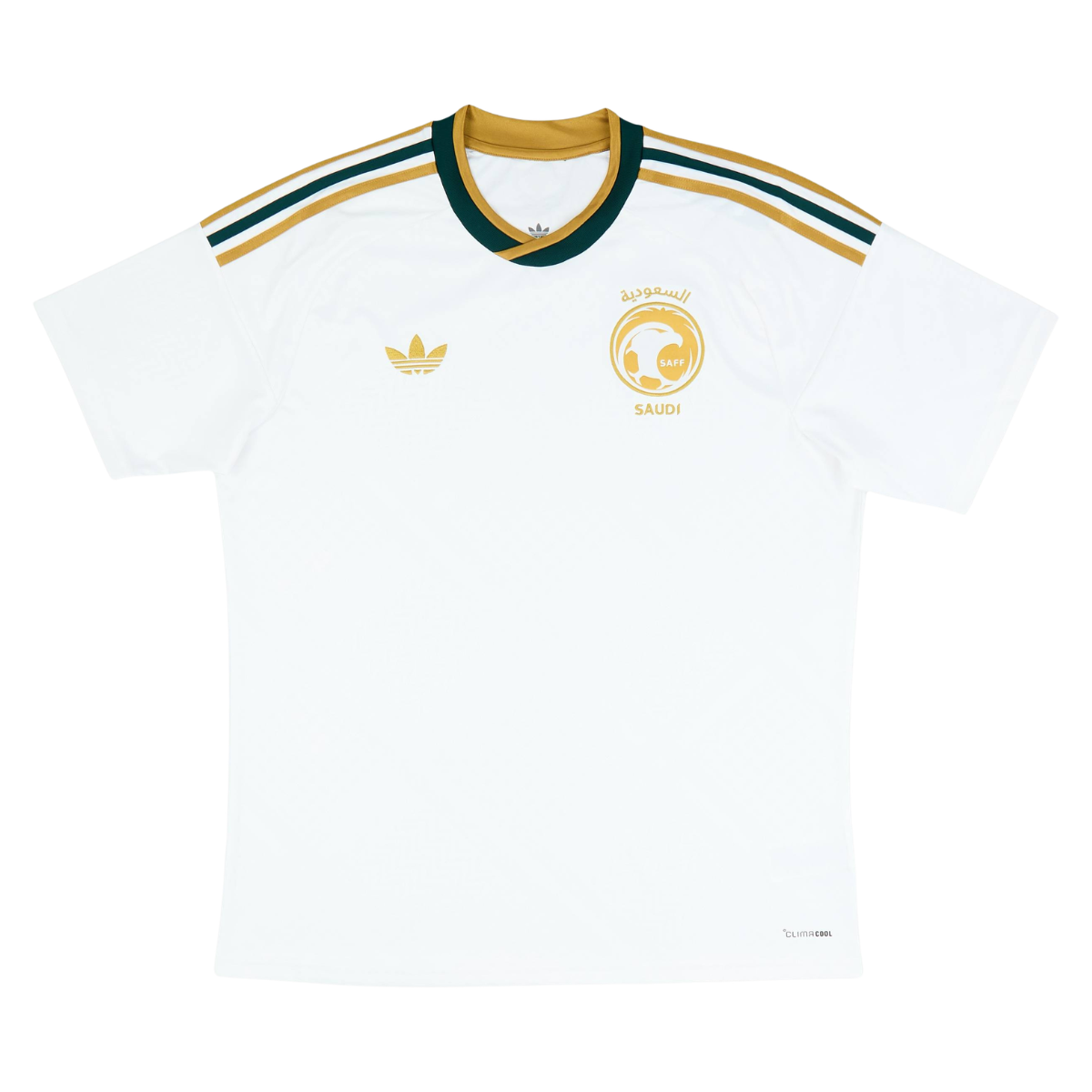 Camisa Arábia Saudita II 26/27 Masculina Torcedor 1 Camisa Arábia Saudita II 26/27 Masculina Torcedor branca com detalhes verdes