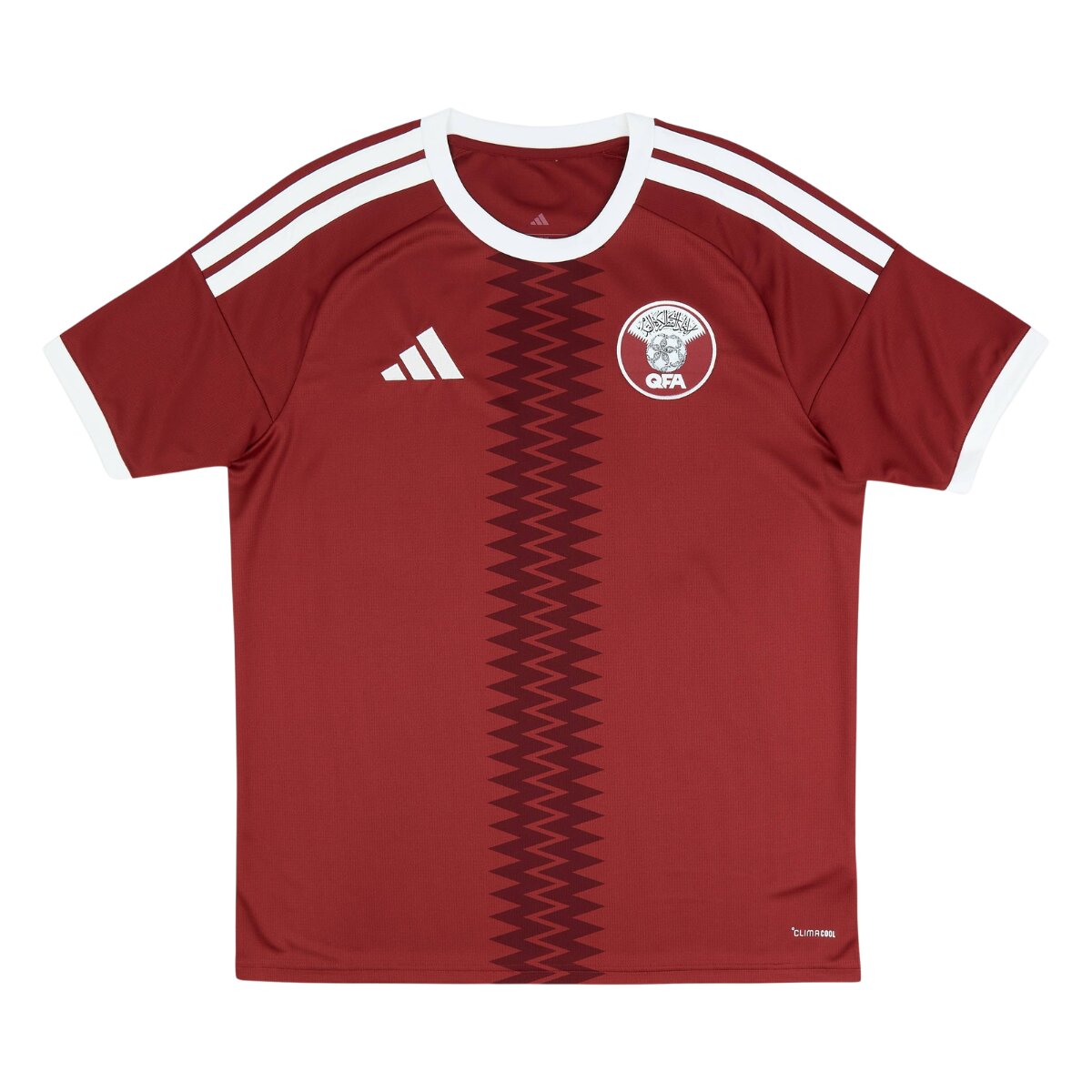 Camisa Catar I 26/27 Masculina Torcedor 1 Camisa Catar I 26/27 Masculina Torcedor vinho com detalhes brancos uniforme titular seleção Catar Copa do Mundo 2026