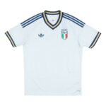 amisa Itália II 26/27 Masculina Torcedor branca gelo com detalhes dourado e azul uniforme seleção italiana