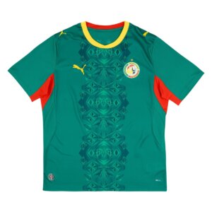 Camisa Senegal 2026 titular verde com detalhes amarelos e vermelhos uniforme reserva seleção Senegal Copa do Mundo 2026