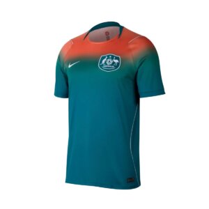 Camisa reserva da Austrália 2026 salmão verde degradê com inscrição For All masculina torcedor
