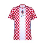Camisa titular da Croácia 2026 xadrez vermelho branco com faixa vertical central masculina torcedor