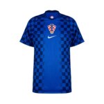 Camisa reserva da Croácia 2026 azul com xadrez tom sobre tom masculina torcedor
