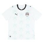 Camisa reserva do Egito 26/27, versão masculina torcedor, branca, com detalhes em vermelho e preto.