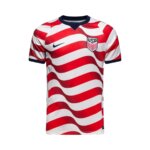 Camisa titular dos Estados Unidos 2026 branca com gola azul-marinho e escudo USMNT