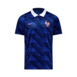 Camisa titular da França 2026 azul com padrão gráfico FFF diagonal masculina torcedor
