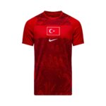 Camisa titular da Turquia 2026 vermelha com bandeira turca no peito masculina torcedor