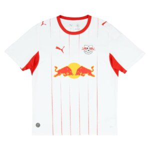 Camisa titular do RB Leipzig 26/27 branca com detalhes vermelho e azul