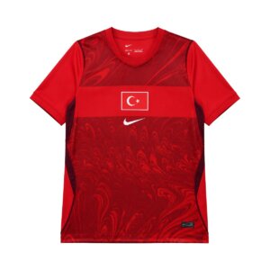 Camisa titular da Turquia 2026 vermelha com bandeira turca no peito masculina torcedor