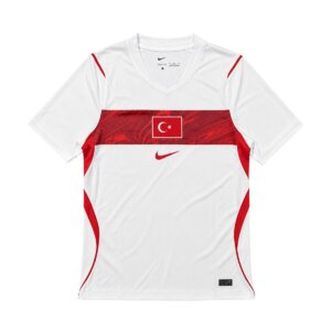 Camisa reserva da Turquia 26/27 branca com faixa vermelha no peito masculina torcedor