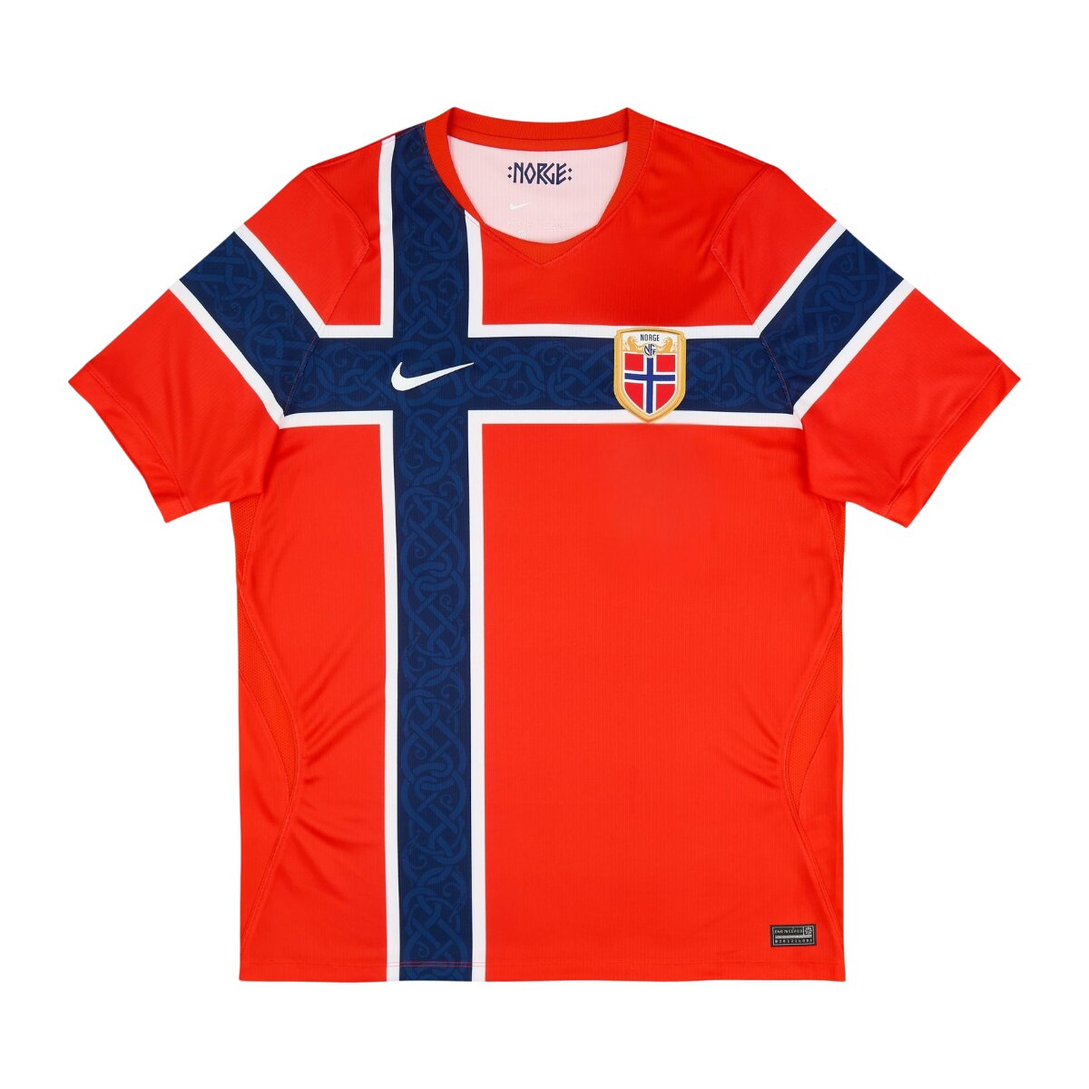 Camisa Noruega I 26/27 Masculina Torcedor 1 Camisa titular da Noruega 26/27 masculina vermelha com cruz azul-marinho
