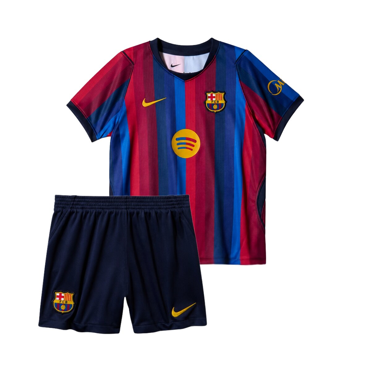Kit Infantil Barcelona I 26/27 1 Kit Infantil Barcelona I 26/27 com camisa e calção azul e grená
