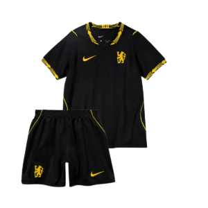 Kit Infantil Chelsea II 26/27 preto e dourado com camisa e calção